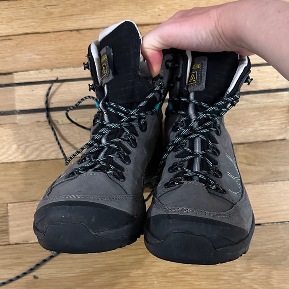 Asolo Falcon EVO NBK GV Charcoal and Teal Hiking Boots - Picture 10 of 13